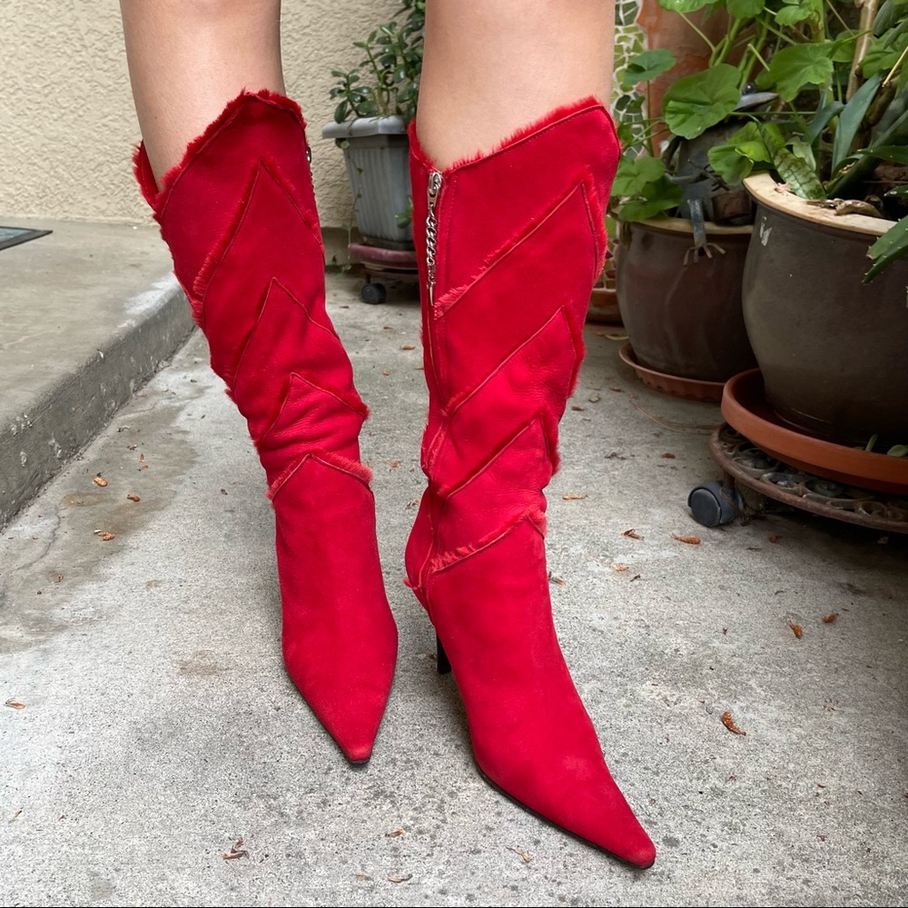 Cesare Paciotti Vintage dark red all leather boots